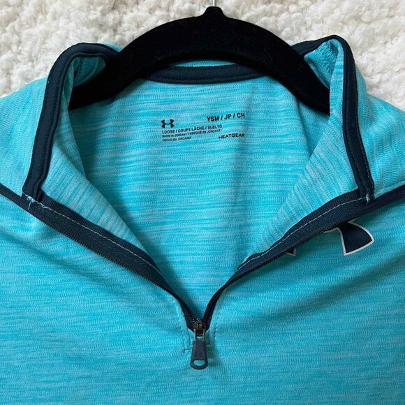 Under Armour Youth HeatGear 1/4 Zip Pullover Loose Fit Long Sleeve Top YSM Polye - Picture 4 of 8